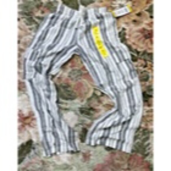 Roxy Women's Linen Blend Cargo Pant 30 Inch Inseam Black and White Size Small - Picture 2 of 7